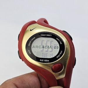 Nike Triax Swift Arcadia 2009 Unisex Digital Watch 43MM Red Bands New Battery